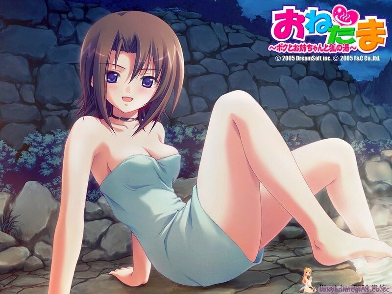 Anime girl in bath towel