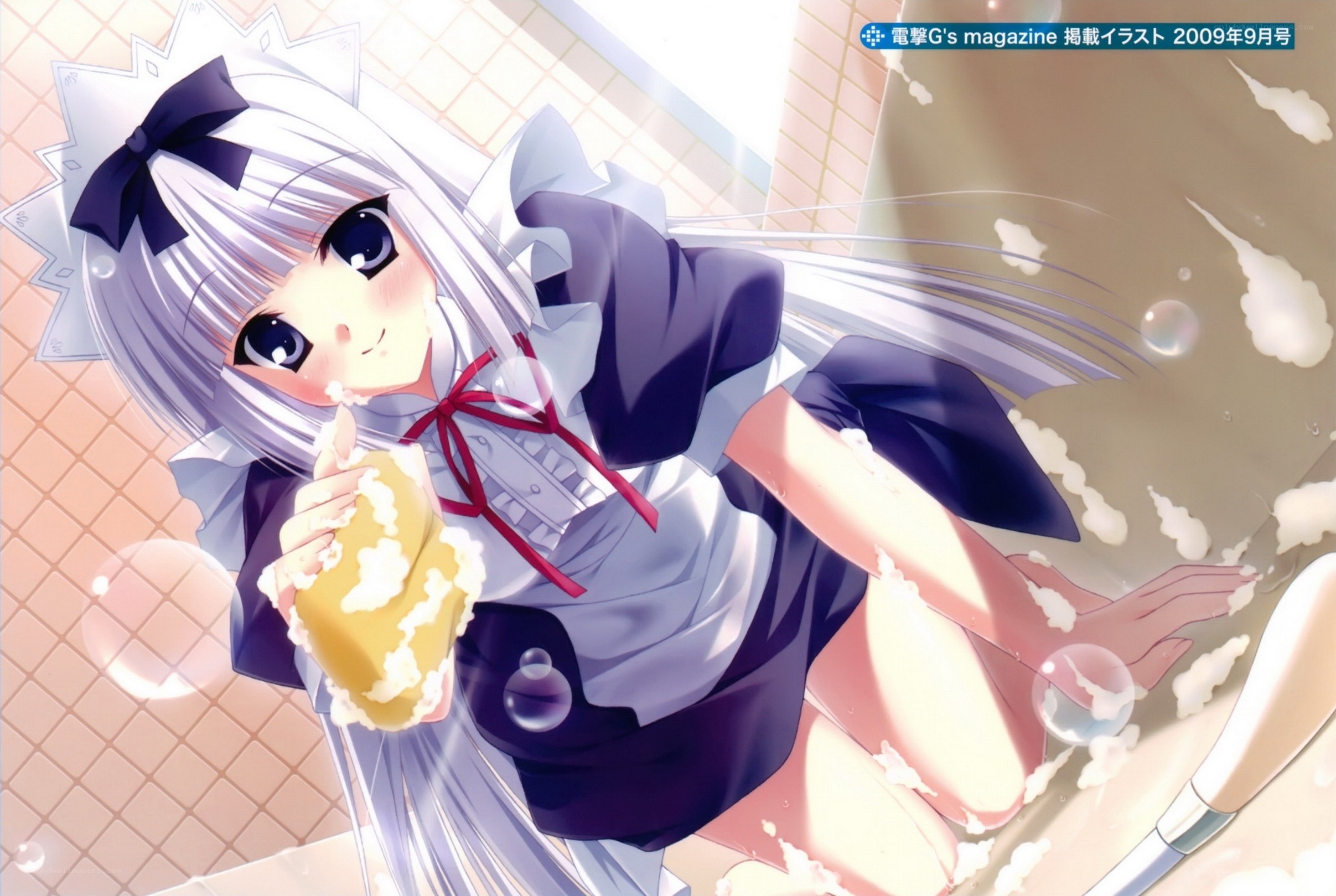 anime girl in bath