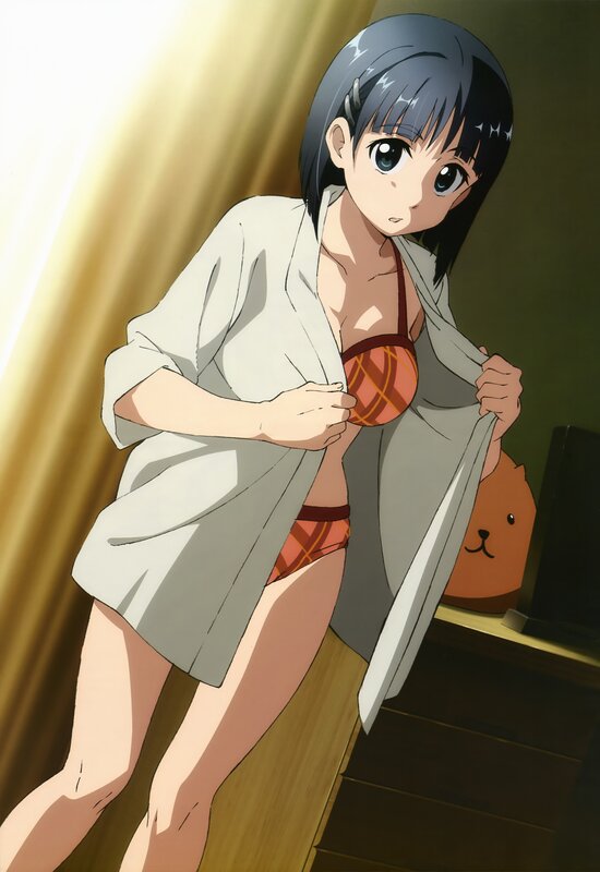 anime girl in bathrobe