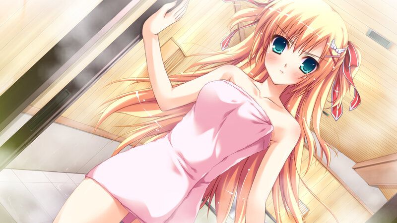 Anime Girl in Bathrobe — Pink