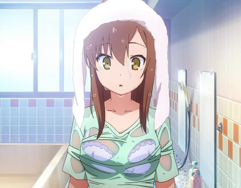 anime girl in bathroom