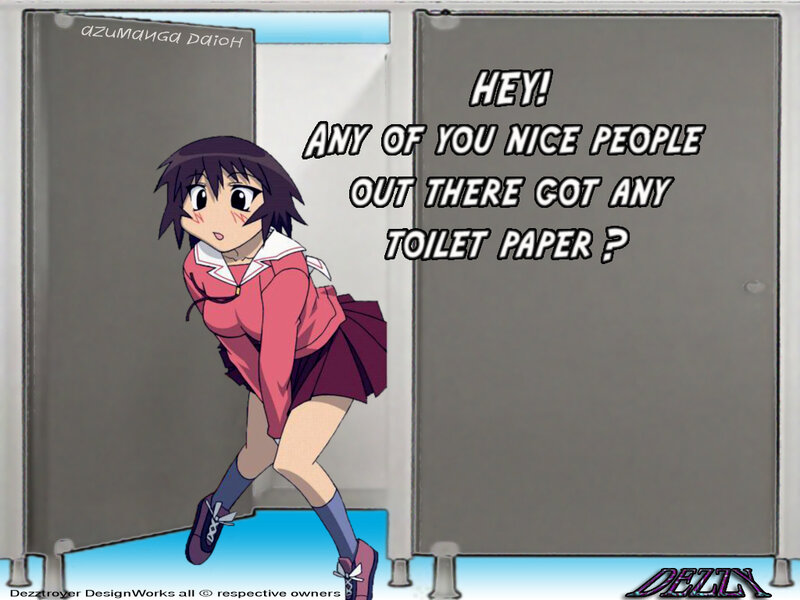 anime girl in bathroom