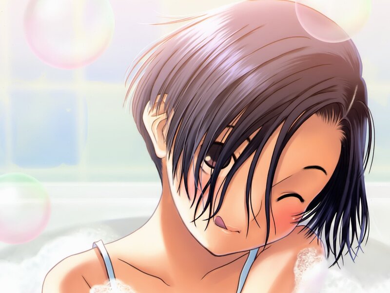 anime girl in bathtub
