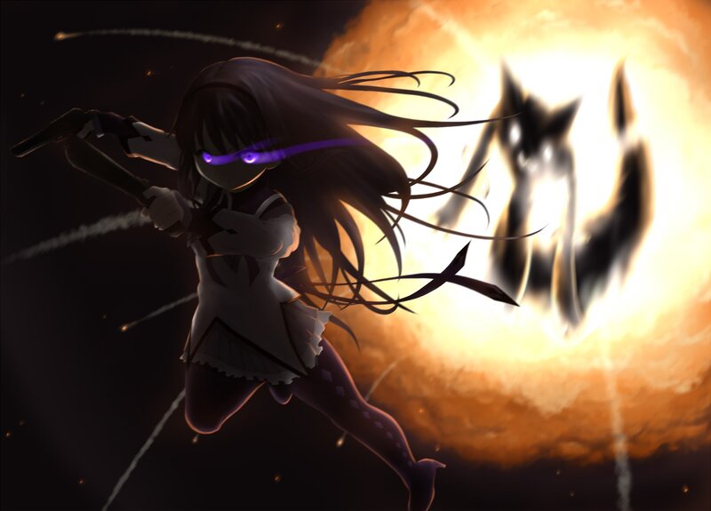 anime girl in battle