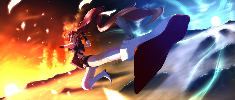 anime girl in battle