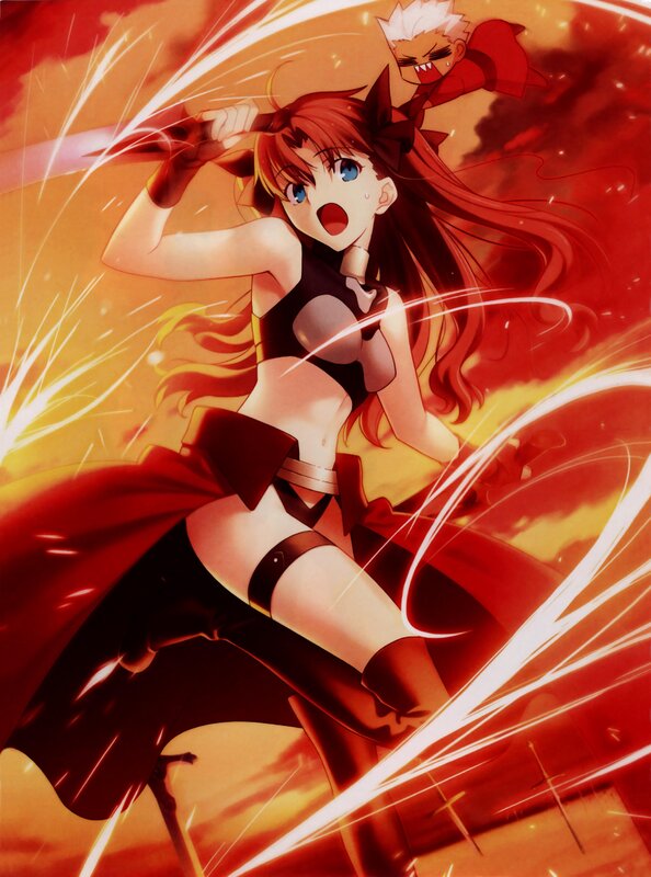 Anime girl in battle action