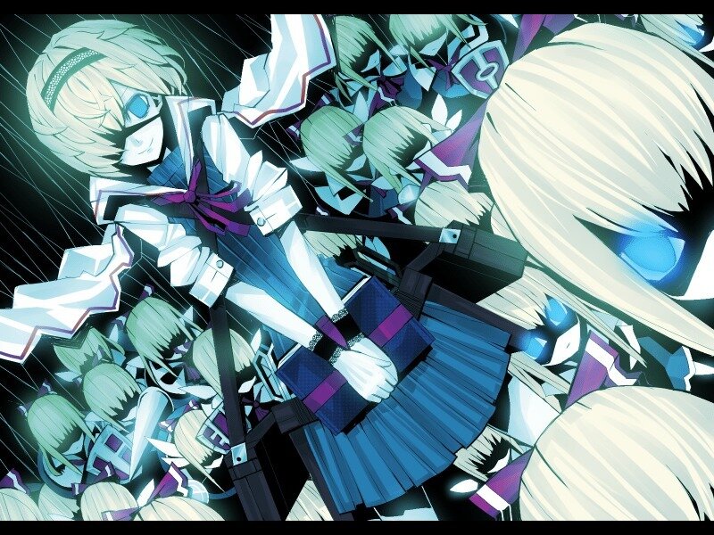 Anime Girl in Battle — Blue, Dramatic, Intense