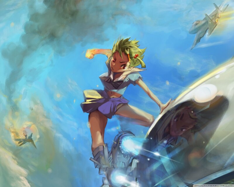Anime Girl in Battle — Blue