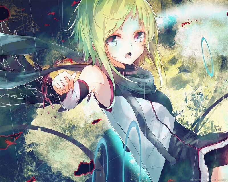 anime girl in battle scene