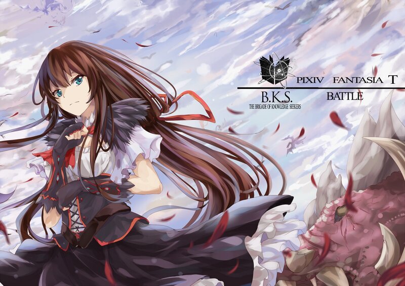 Anime Girl in Battle — White, Dramatic, Digital Art