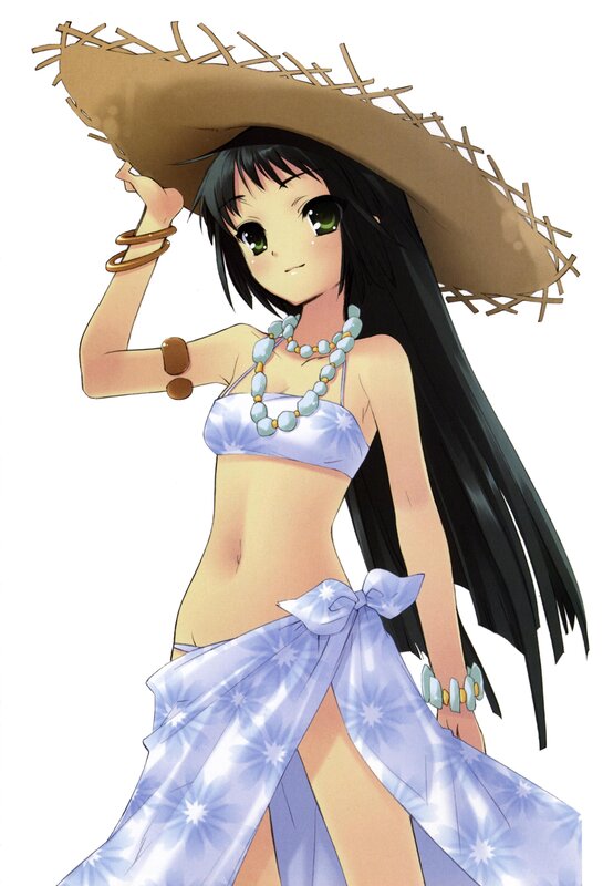 anime girl in beach outfit