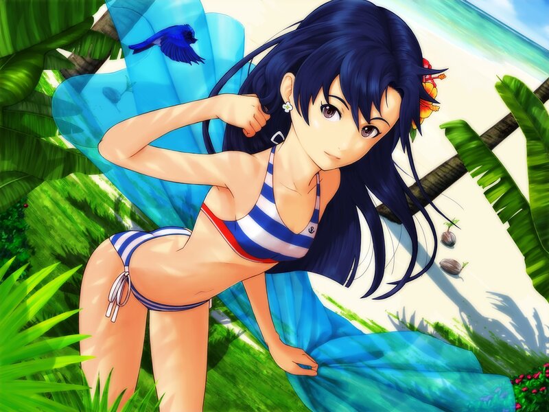 anime girl in beachwear