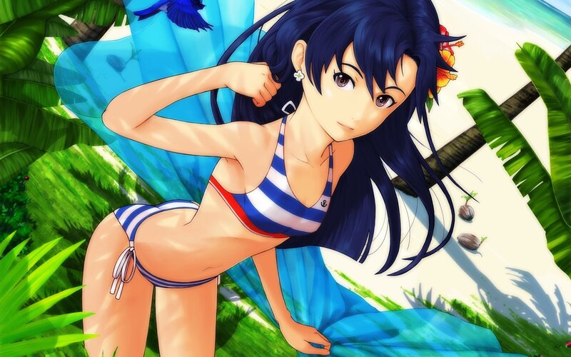 anime girl in beachwear