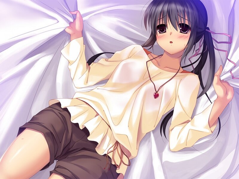 anime girl in bed