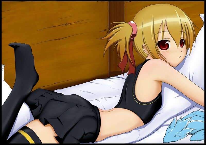 anime girl in bed
