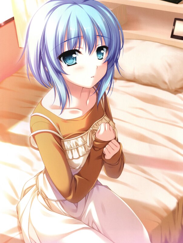 anime girl in bed