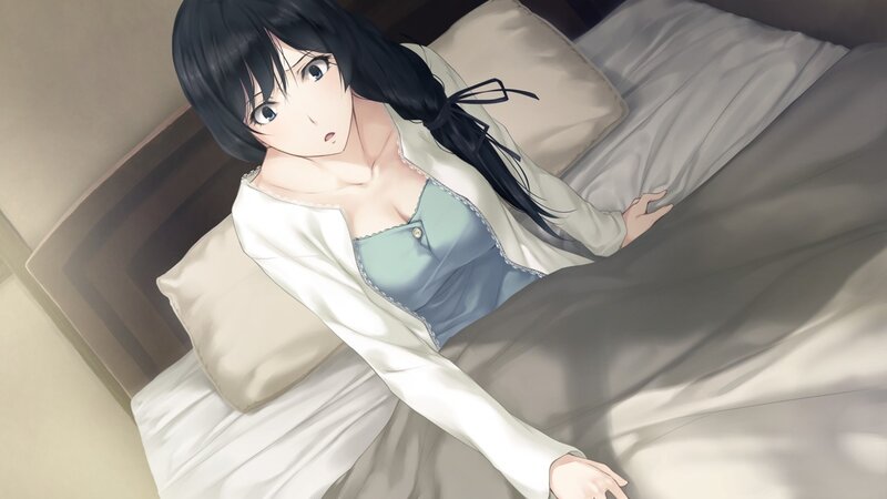anime girl in bed
