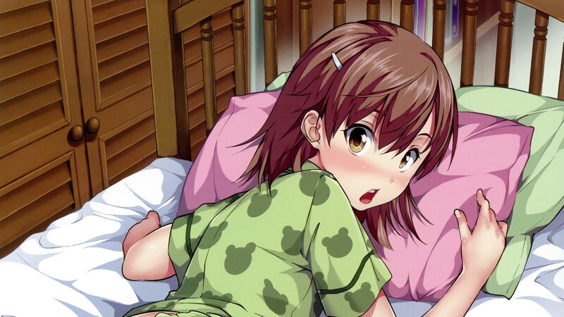 anime girl in bed