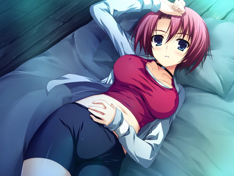 anime girl in bed