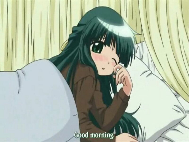 anime girl in bed