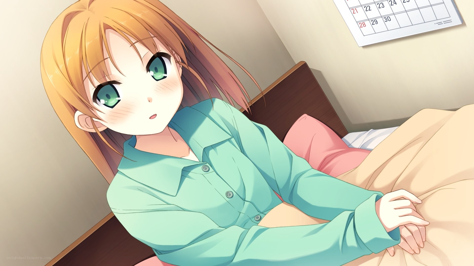 anime girl in bed