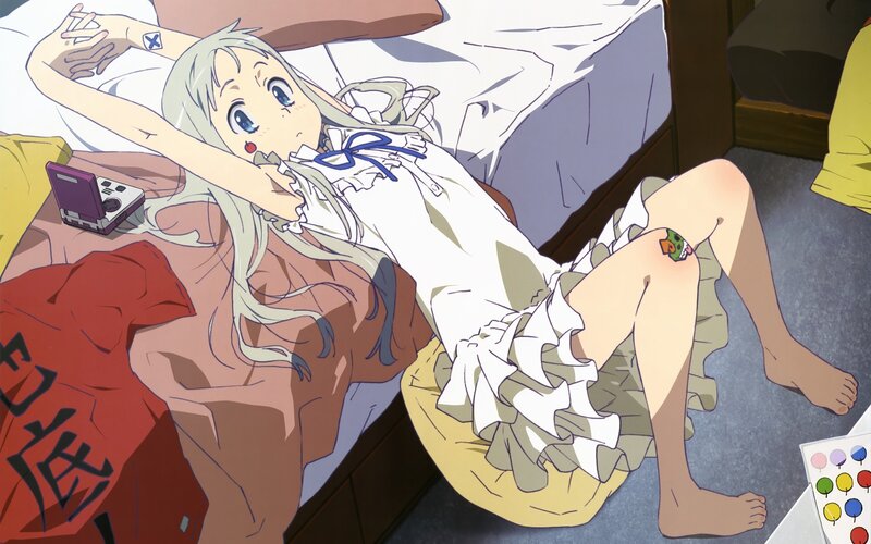 anime girl in bed