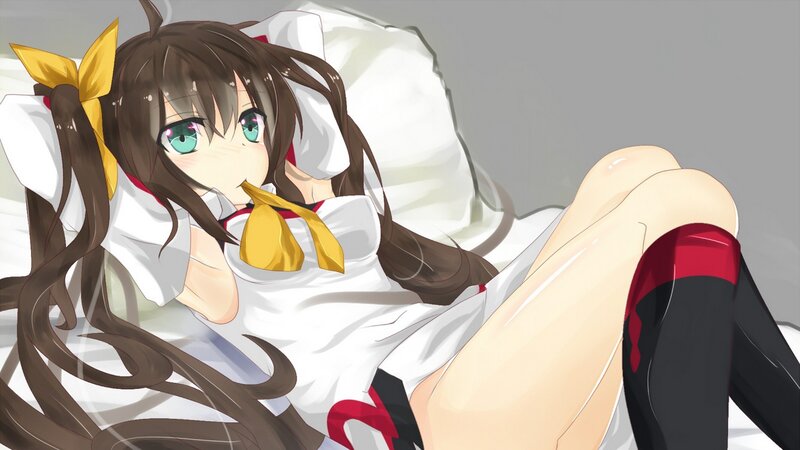 anime girl in bed
