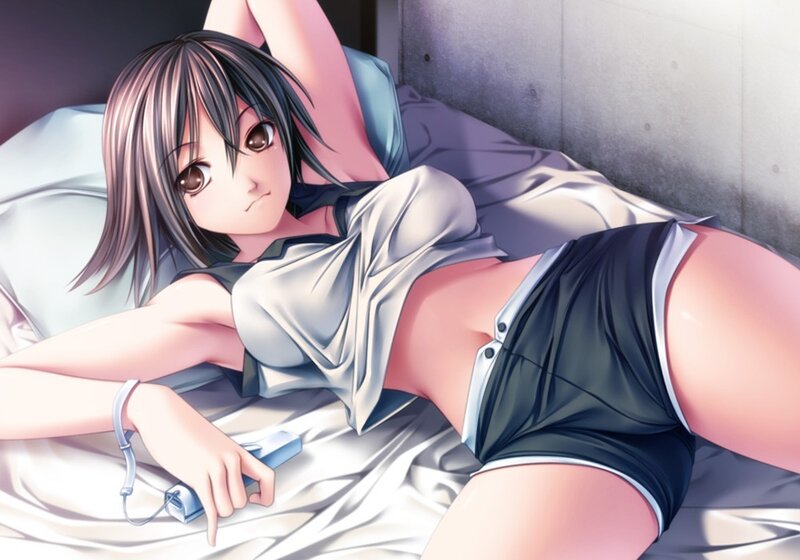 anime girl in bed