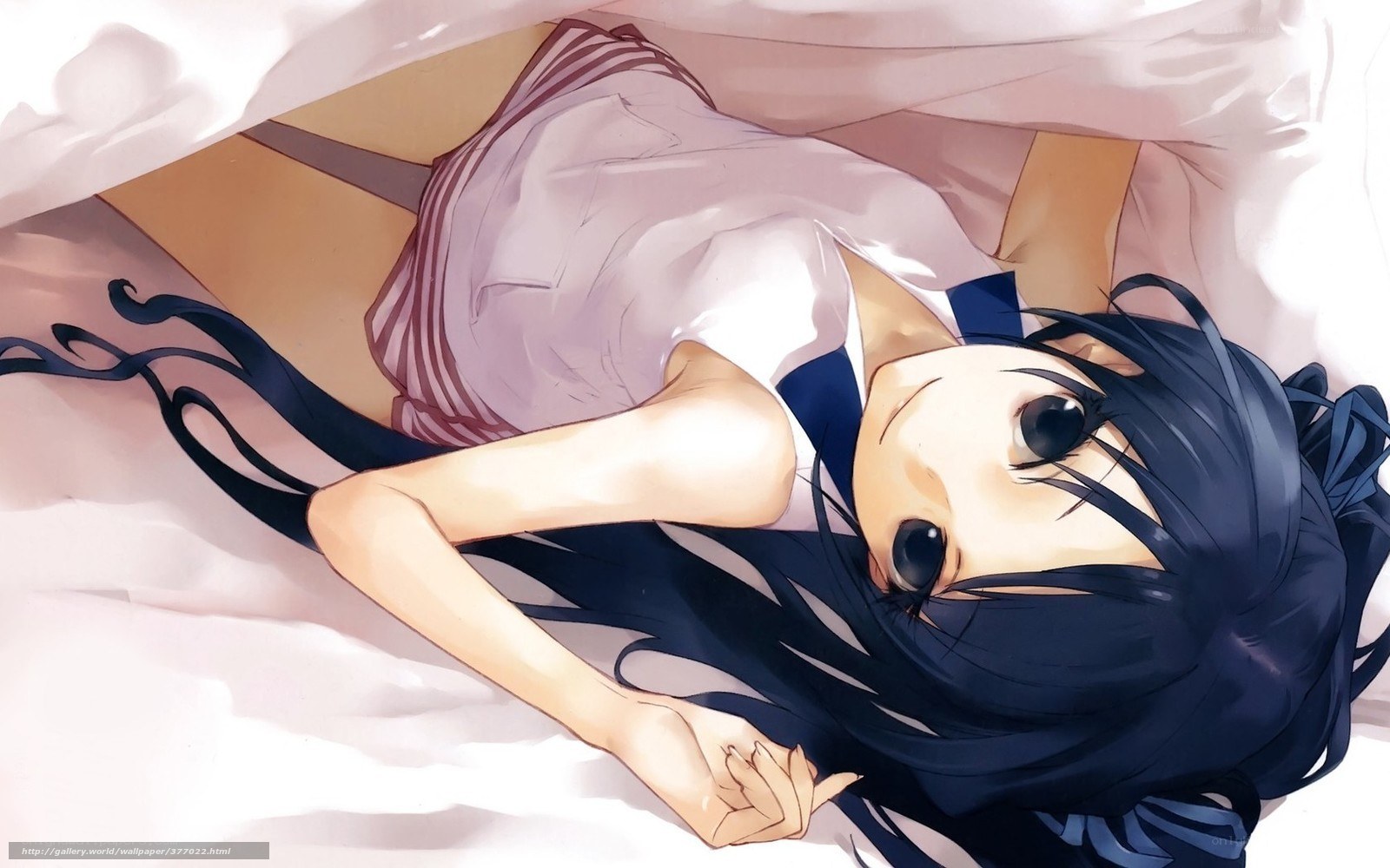 anime girl in bed