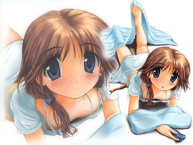 anime girl in bed
