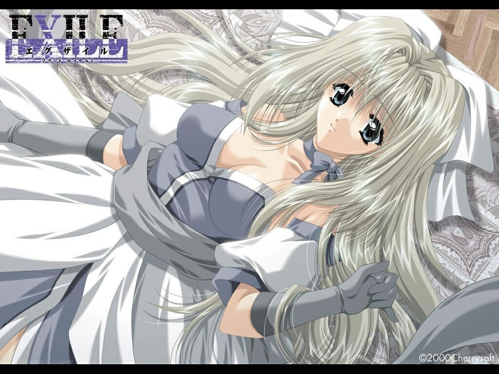 Anime girl in bed artwork