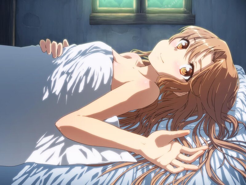 Anime Girl in Bed — Brown, Peaceful