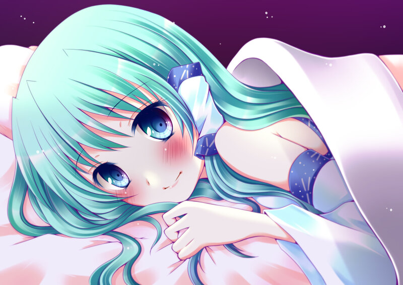 Anime Girl in Bed — Cyan