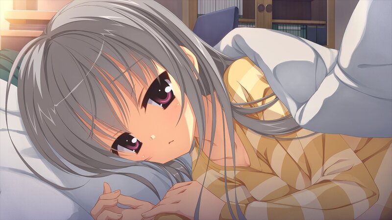 Anime Girl in Bed — Gray