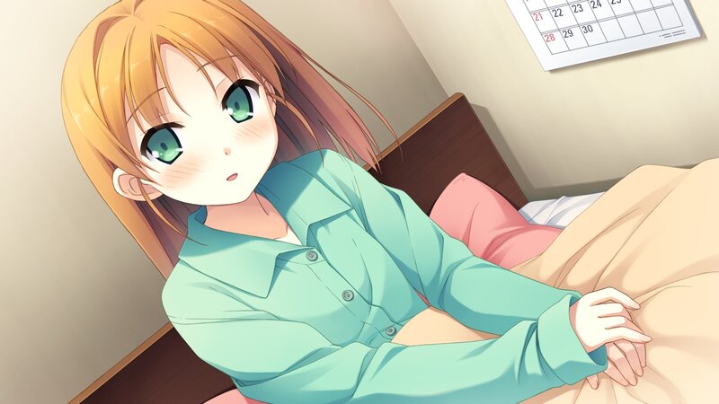 Anime Girl in Bed — Green, Calm, Morning