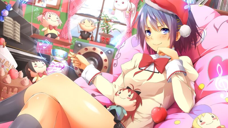 Anime Girl in Bed — Pink, Cheerful