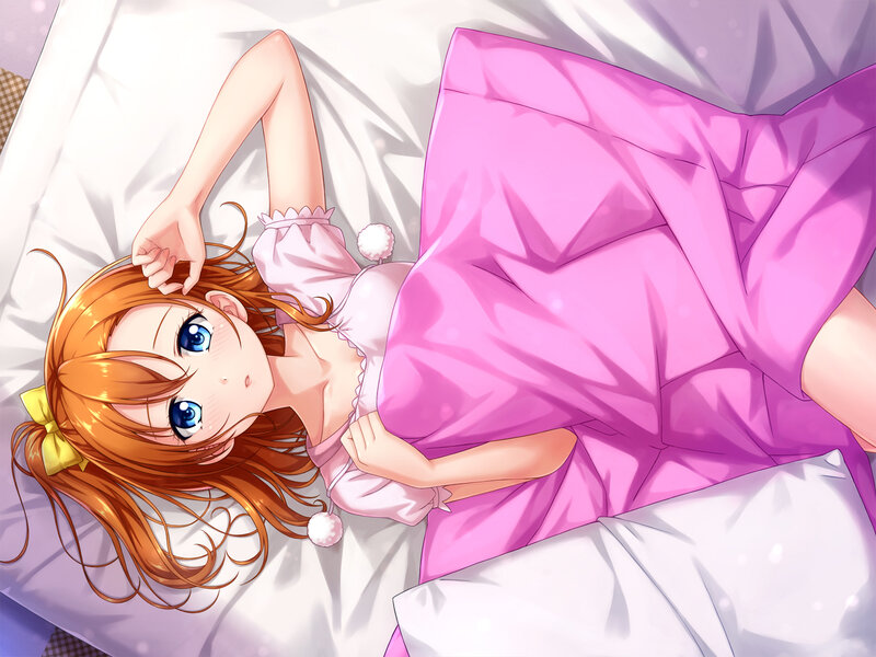 Anime Girl in Bed — Pink, Peaceful