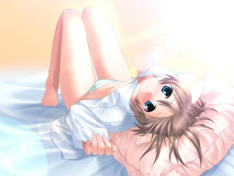 Anime Girl in Bed — Pink, Serene