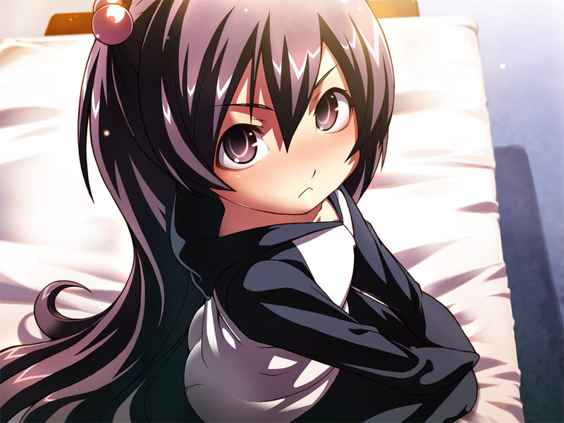 Anime Girl in Bed — Purple, Calm, Morning