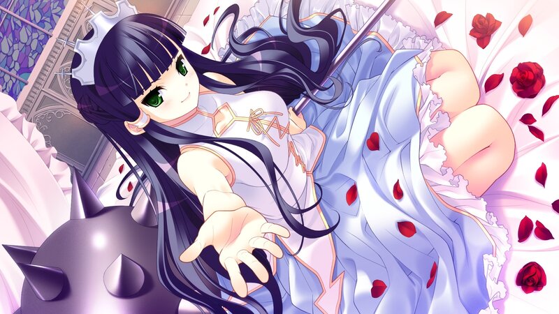Anime Girl in Bed — Purple, Playful