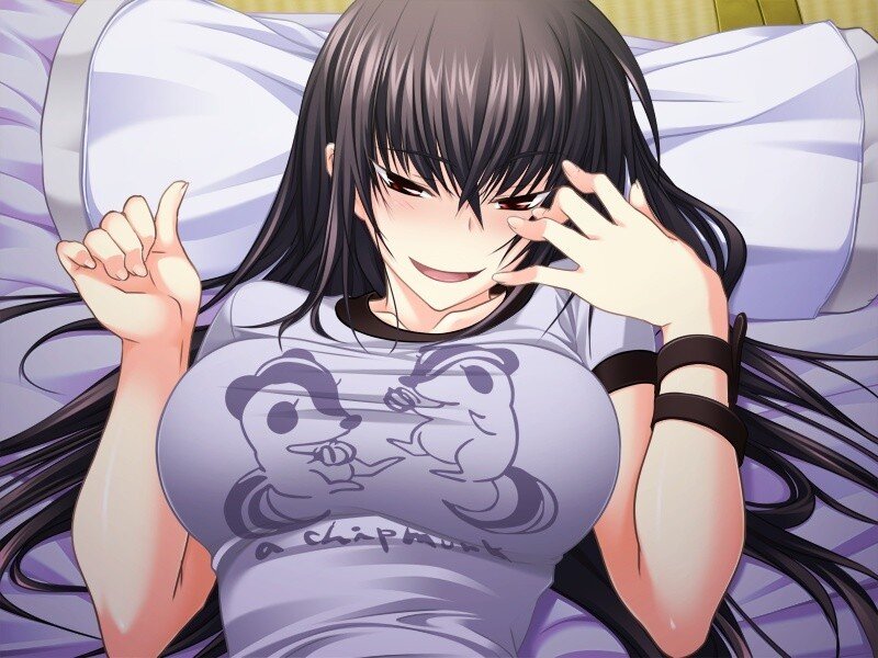 Anime Girl in Bed — Purple, Relaxed