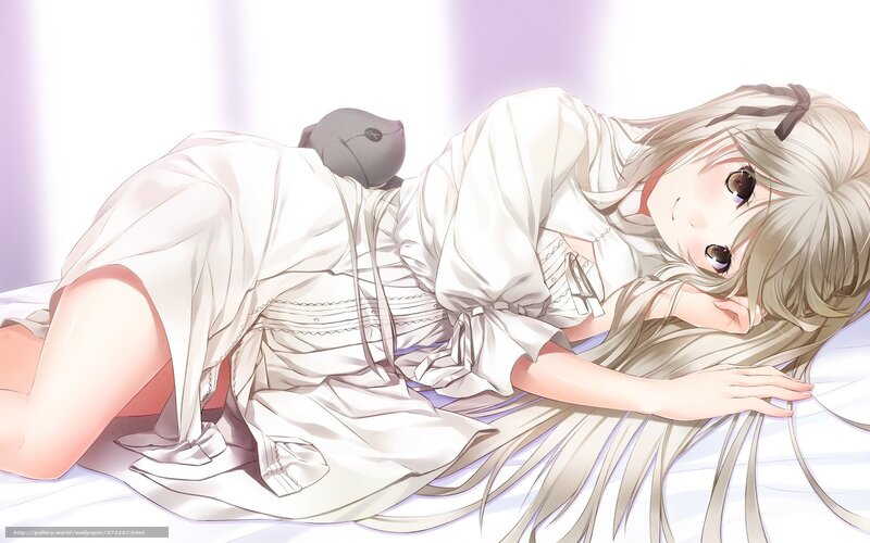 Anime Girl in Bed — White, Calm, Doll