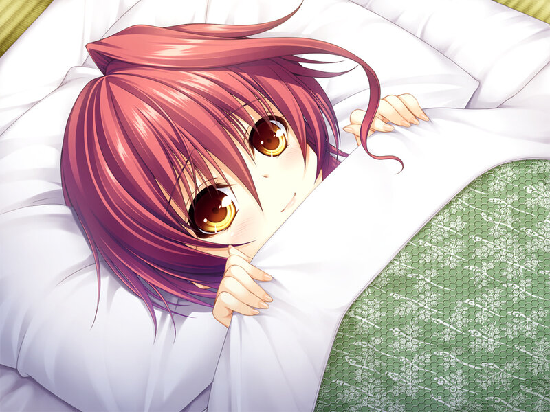 Anime Girl in Bed — White, Calm, Morning, Pillow, Blanket