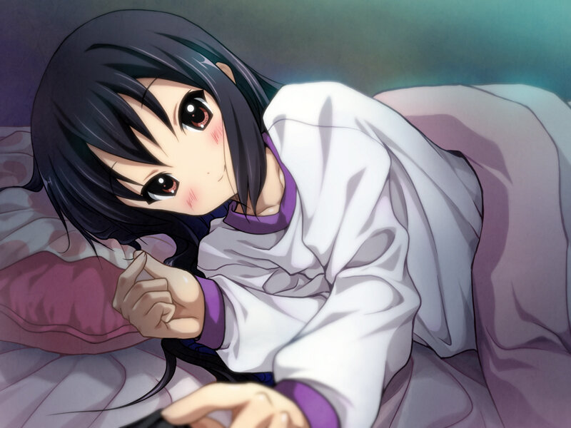 Anime Girl in Bed — White, Calm, Night