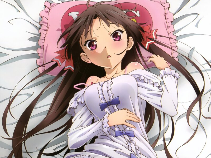 Anime Girl in Bed — White, Calm, Pillow