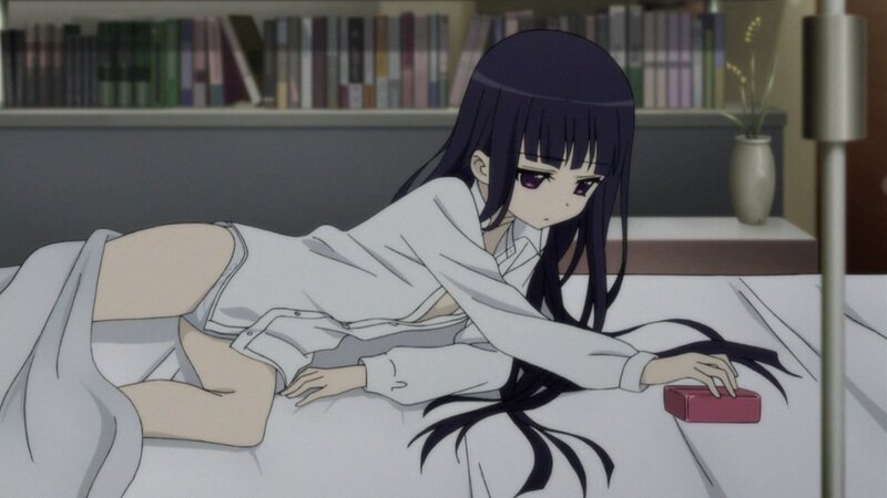 anime girl in bed with phone