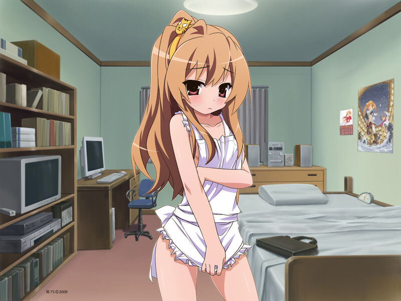 anime girl in bedroom