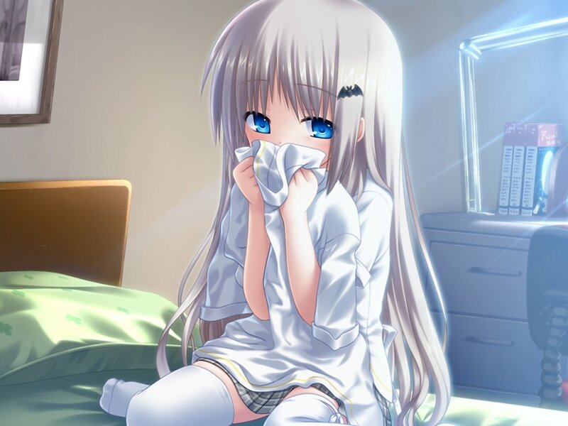 anime girl in bedroom