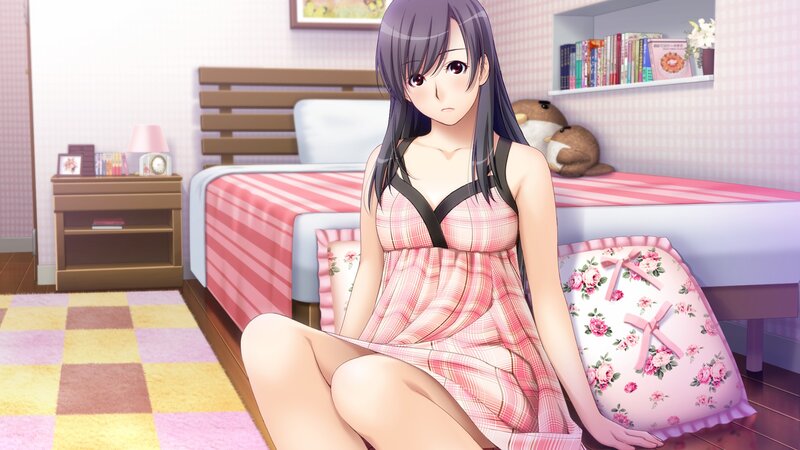 anime girl in bedroom