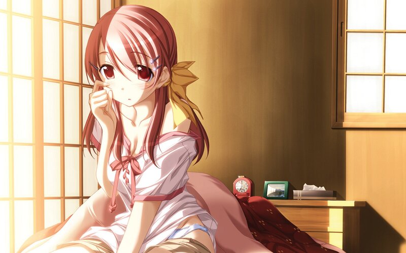 anime girl in bedroom